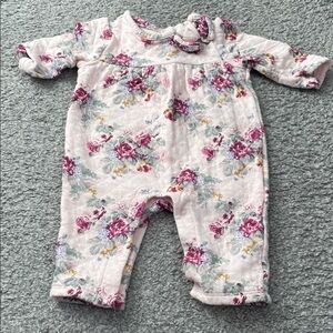 Janie and Jack Pink Floral Baby Outfit